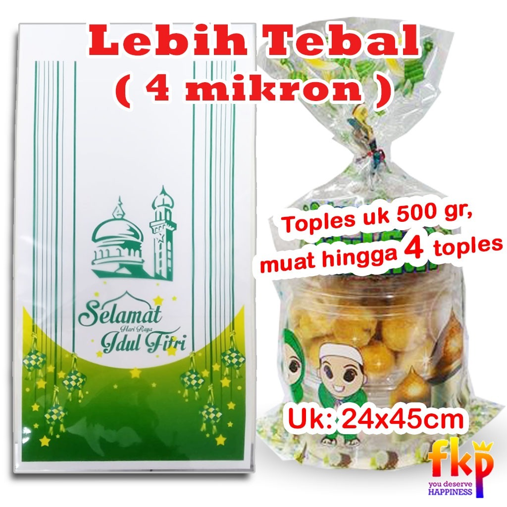OPP Idul Fitri / Plastik Toples Kue Lebaran Plastik OPP untuk 3 Toples Kue Kering 1/2 kilo