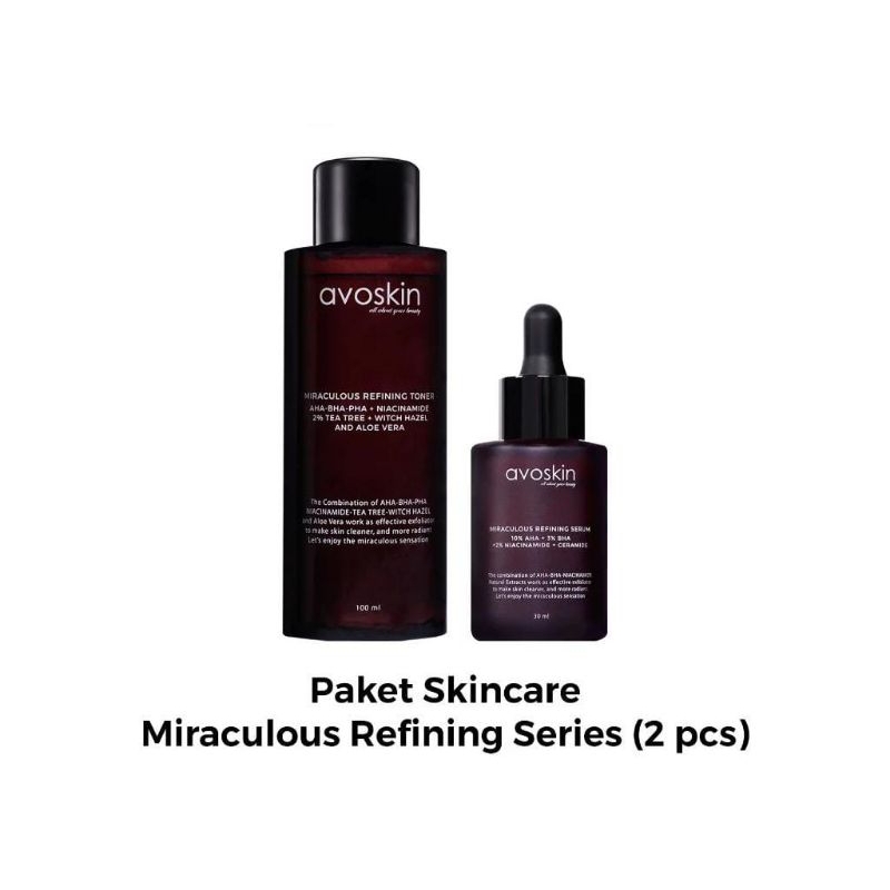 VINASSTORE.ID || paket skincare exfoliasi-avoskin miraculous refining series
