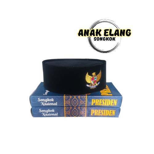 Peci Songkok Kopeah Hitam Lambang Garuda