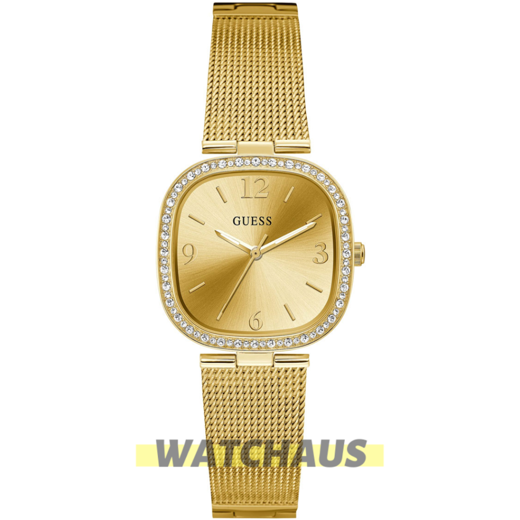 JAM TANGAN WANITA GUESS TAPESTRY GW0354L2 GW0354 L2 ANALOG GOLD MESH STRAP