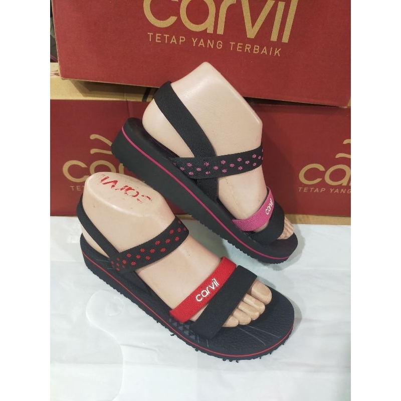 sandal sepatu wedges wanita Carvil Hinata sandal tali original