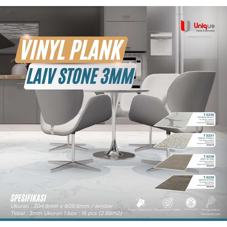 Vinyl Lembaran Laiv Motif Marmer Terazo / Vinyl 3mm / Lantai Vinyl Lembaran / Vinyl Motif Stone