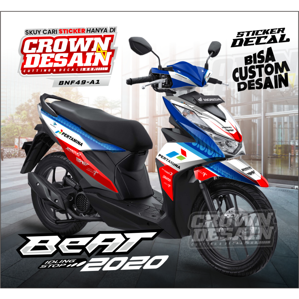 DECAL STICKER BEAT NEW DELUXE MOTIF MANDALIKA RACING TEAM - STRIPING BEAT NEW 2020 BNF