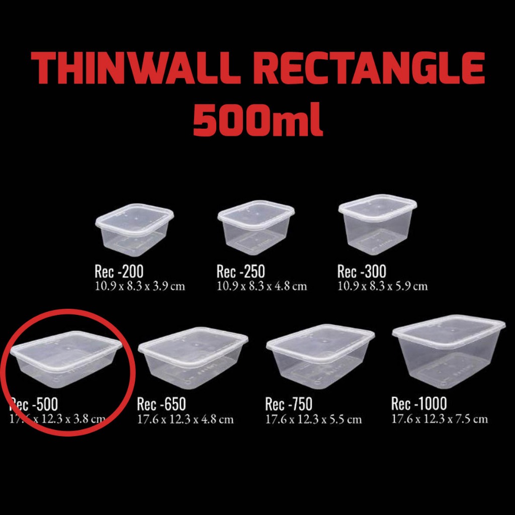 Thinwall rectangle 500ml isi 25pcs / thinwall kotak 500ml 1 slop / thinwall rectangle victory 500ml 