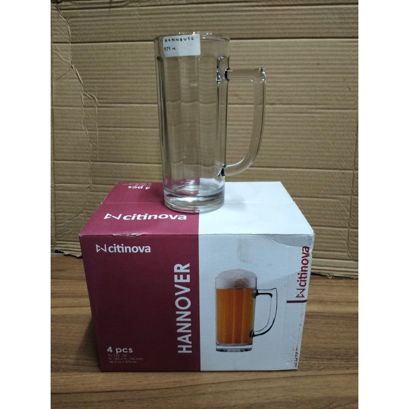 Citinova Gelas Gagang Hannover Set Isi 4 Pcs / Gelas Minum / Gelas Jus / Gelas Cocktail