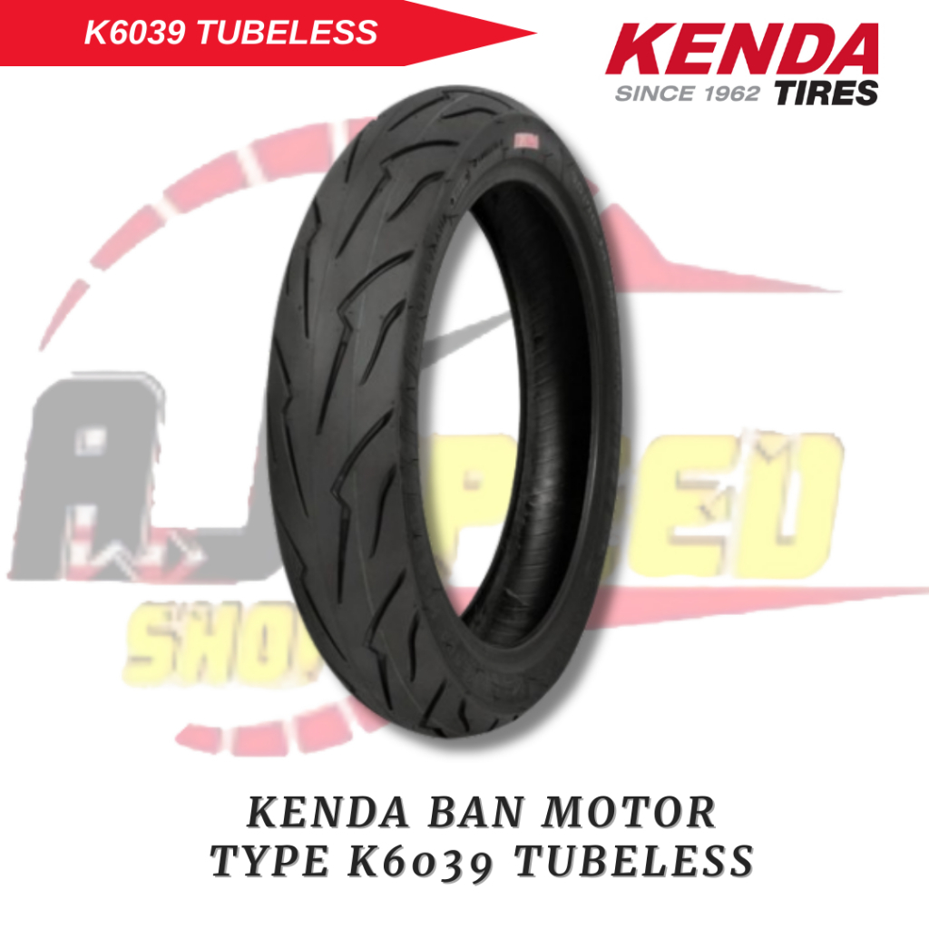 KENDA Ban Motor K6039 Ukuran 80/90 90/90 Ring 14 Ban luar Tubeless Motor Matic Original 100%