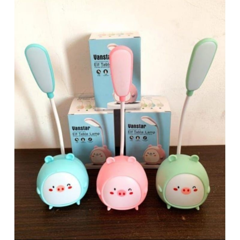 lampu meja karakter / lampu belajar bisa di cas / chargre