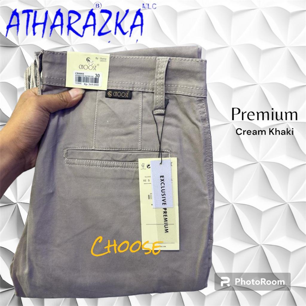 Celana chino CHOOSE panjang pria slimfit branded surf