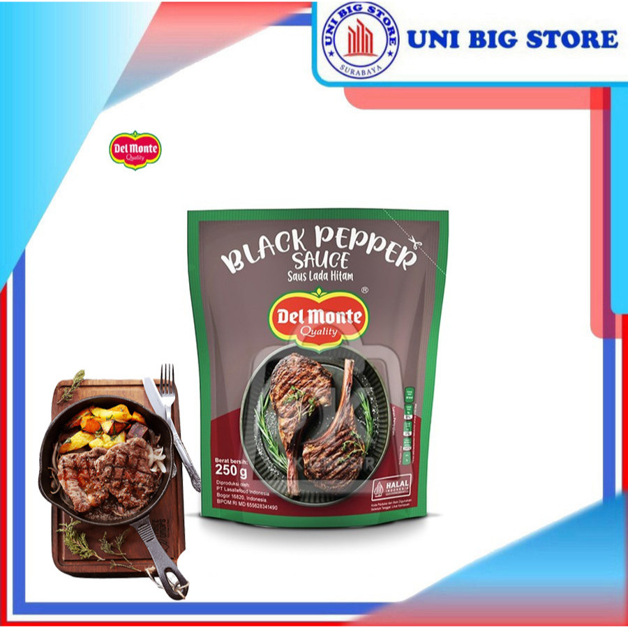 

Delmonte Black Pepper Sauce 250 gr Pouch Saus Lada Hitam
