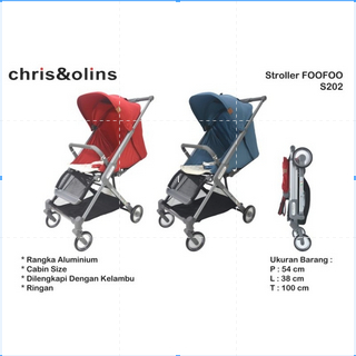ChrisOlins S202 Stroller FooFoo Premium Cabin Size Light Weight Travel Kereta Dorong bayi