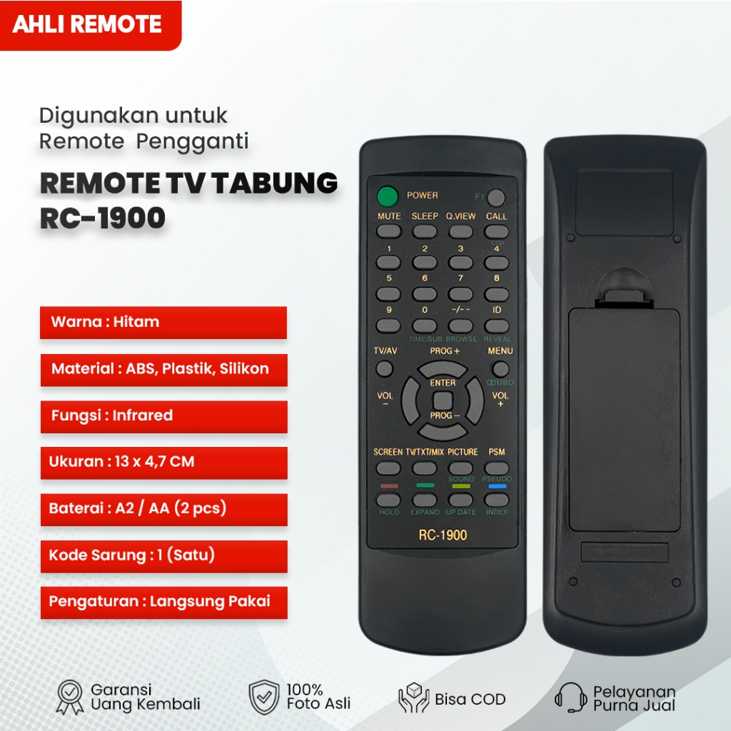 Remot TV Akari Tabung RC-1900 / Remote TV Tabung Akari