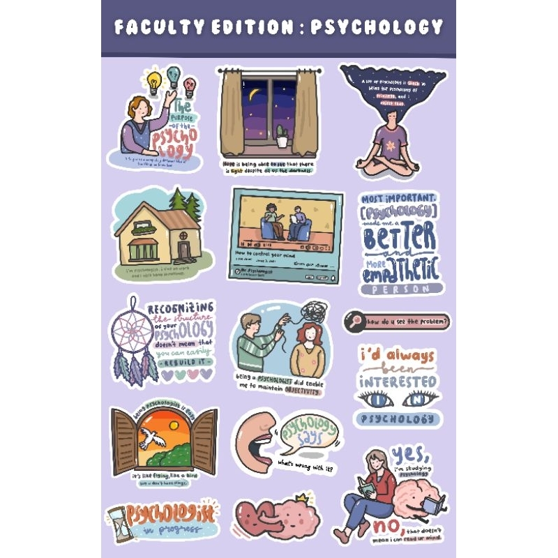 

[15 PCS] STIKER TEMA PSIKOLOGI / PSYCHOLOGY / FAKULTAS PSIKOLOGI LUCU MURAH GLOSSY