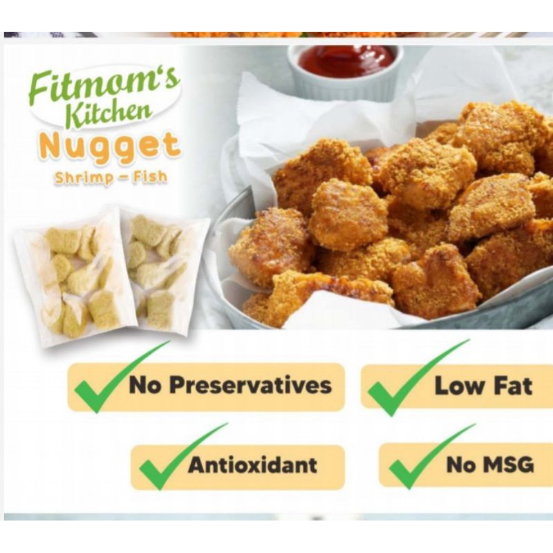

Fitmom Fish/Shrimp Nugget | Nugget ikan/udang | Nugget sehat Low Fat Non MSG