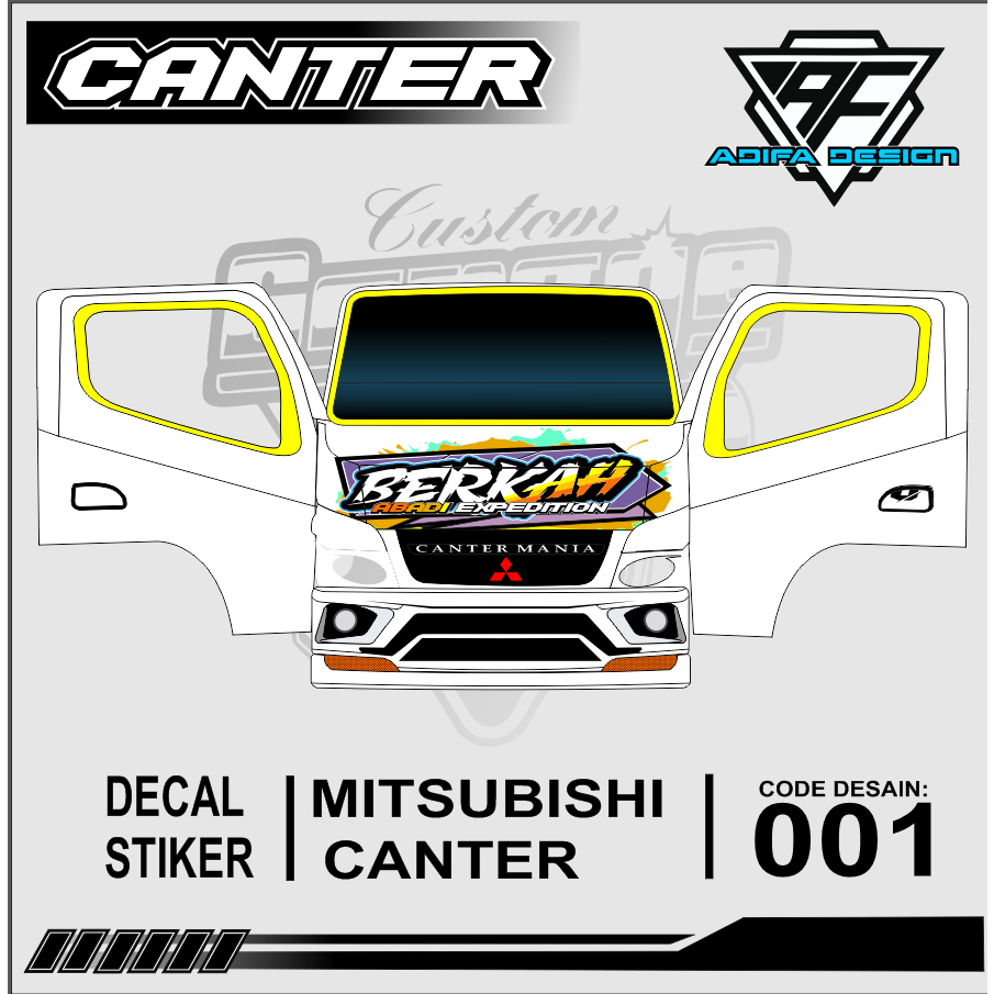 Stiker Decal Kabin Depan mitsubishi canter