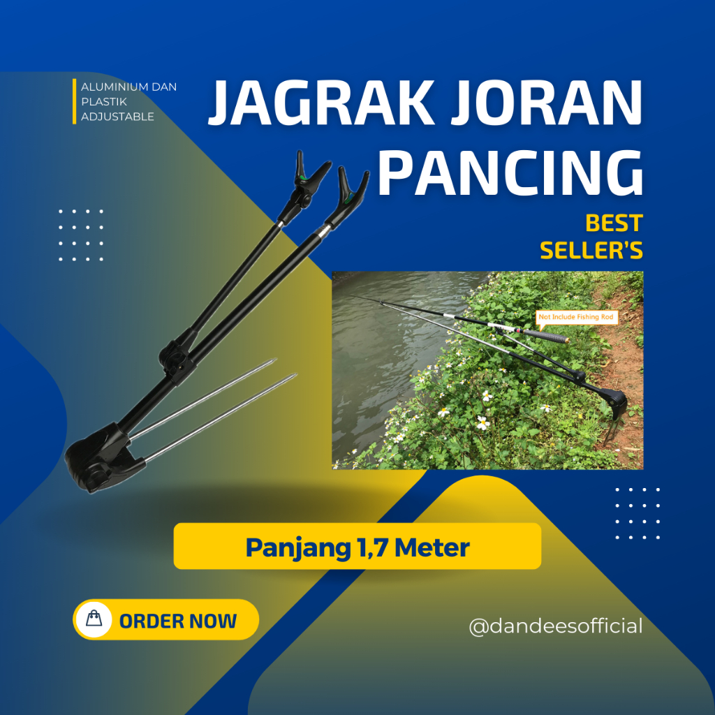 Jagrak Cagak Joran Pancing Ikan Panjang 166 CM Dudukan Tegek Joran Portable
