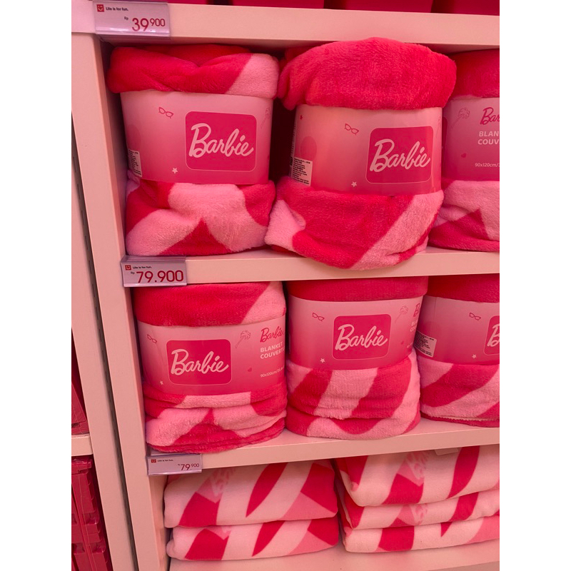 selimut barbie x miniso blanket barbie