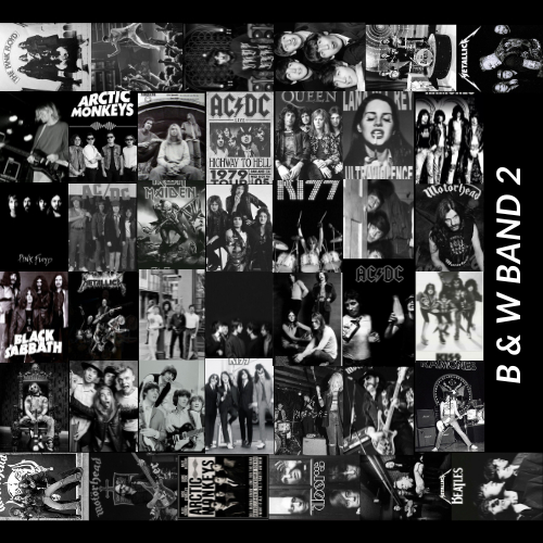 Poster Band Hitam Putih 2 Isi 40 Pcs | Dekorasi Kamar | Hiasan Dinding