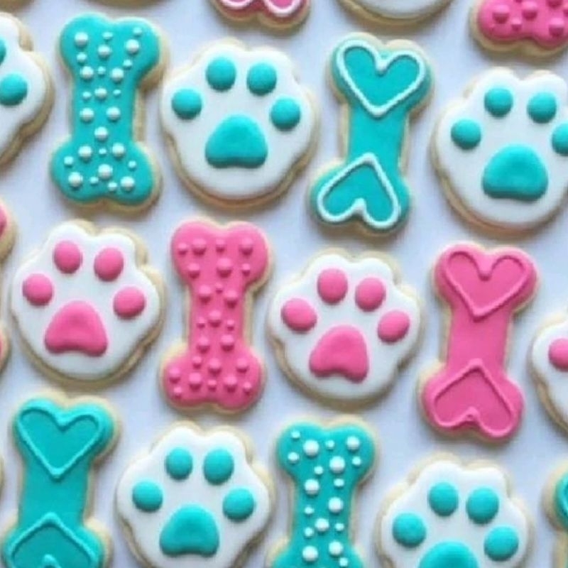 

IHANALICIOUS Butter Cookies Tema PAW kucing anjing (kukis hias karakter) kue kering icing royal