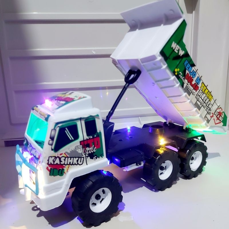mainan anak  Truk oleng plastik modif lampu tumblr warna warni