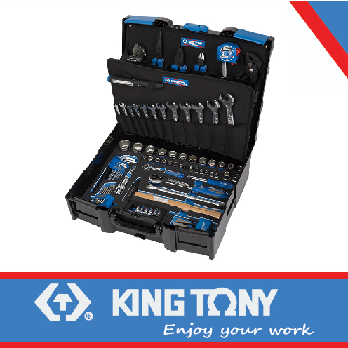 112PC COMBINATION TOOL BOX SET 1/4" & 1/2"DR - KING TONY 9052-002MRV