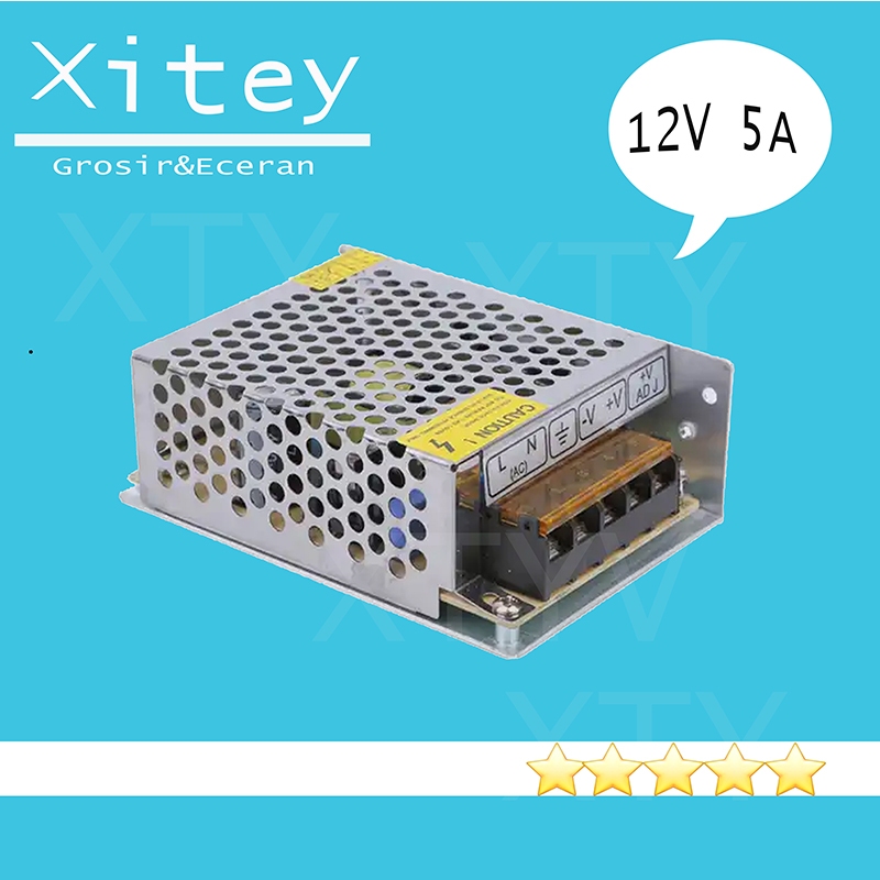 XTY Power Supply 12V 5A TRAVO switching adaptor 12VOLT 5AMPER