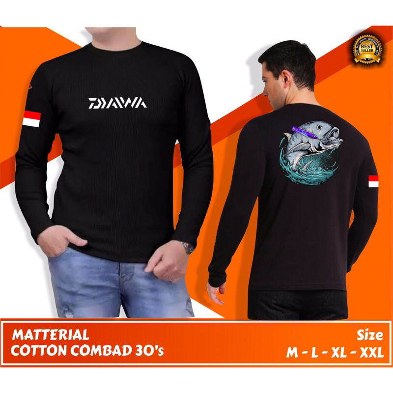 Kaos Jersey T-shirt Lengan Panjang Mancing Mania Kaos Combat Mancing Pria