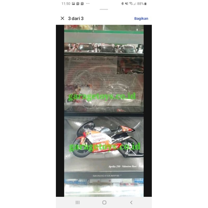 Minichamps 1:12 Diecast MOTOGP Aprilia V Rossi 250CC GP ASSEN 1998
