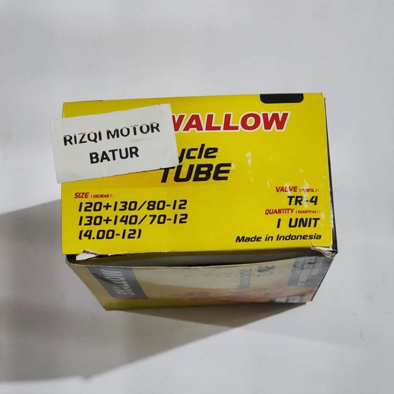 Ban dalam ring 12 400-12 atau 120+130/80-12 atau 130+ 140/70-12 Swallow