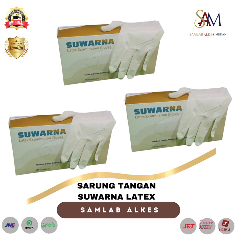 Sarung Tangan MEDIS Handscun HANDSCOON SUWARNA Latex per 100pcs