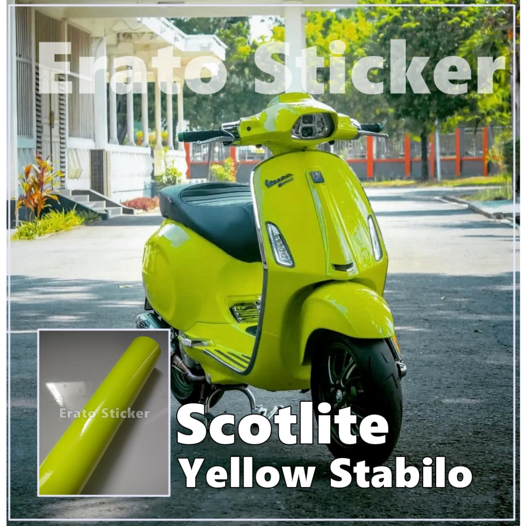 skotlet motor stabilo sktlet stabilo glosy stiker motor kuning stabilo scotlite yelow stabilo glossy