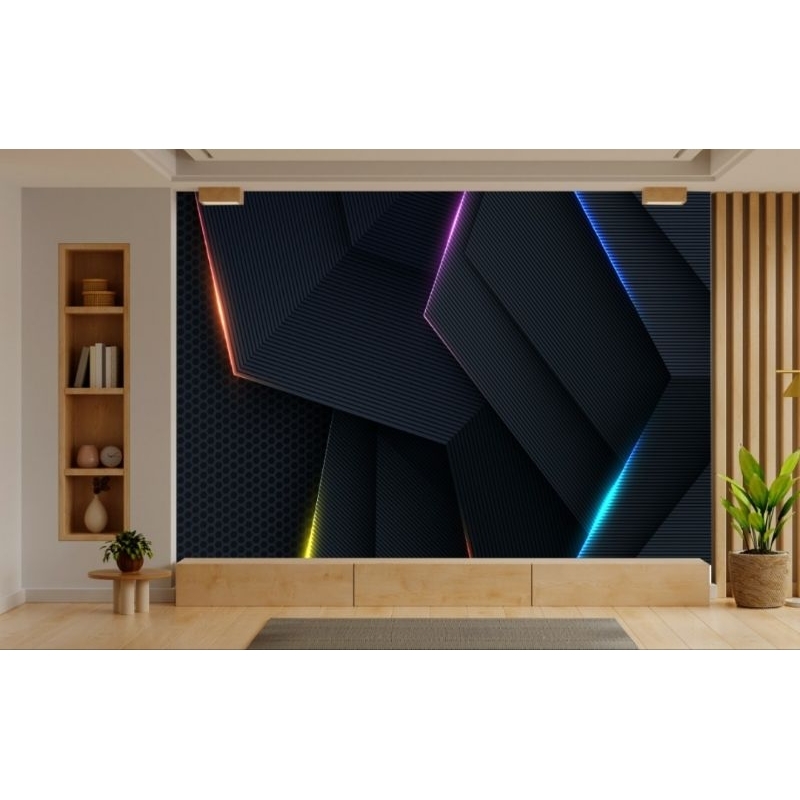 Wallpaper Custom Black Geometri Minimalis