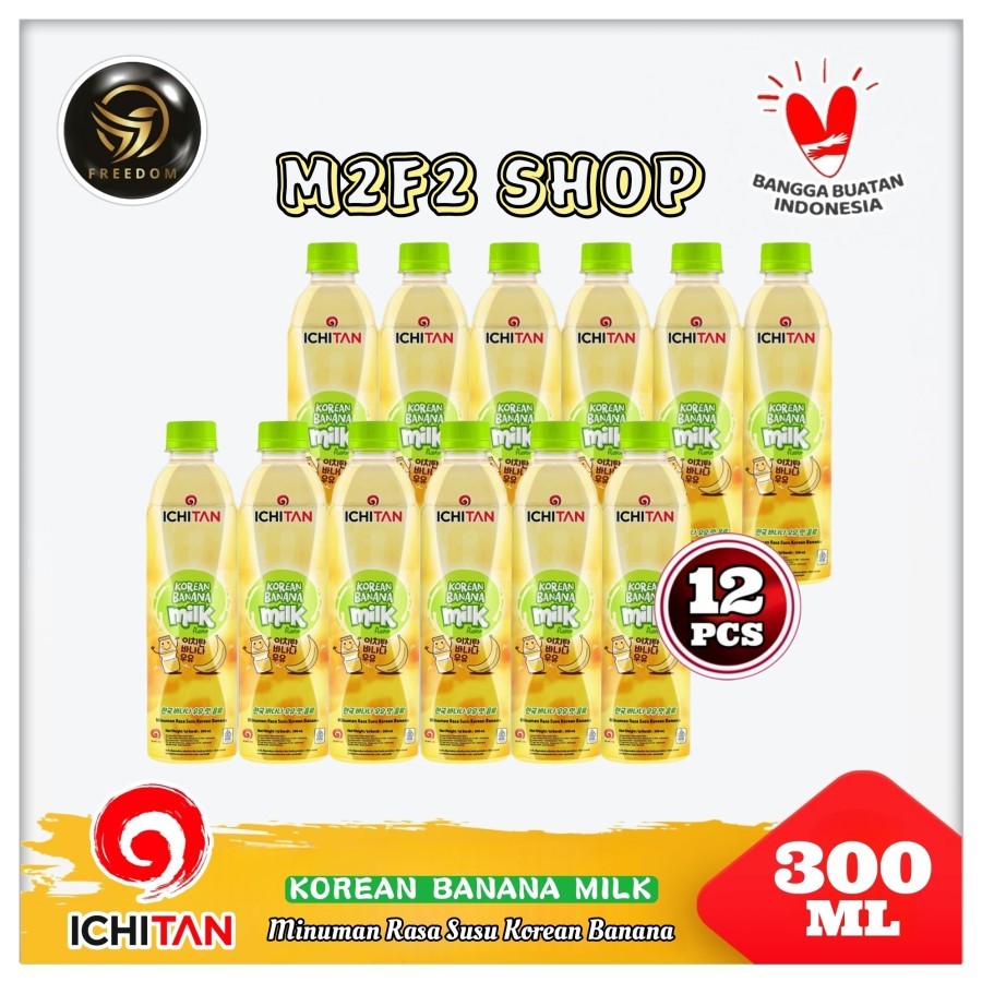 

Ichitan Korean Banana Flavored Milk | Pisang Susu Botol Pet - 300 ml (Kemasan 12 Pcs)