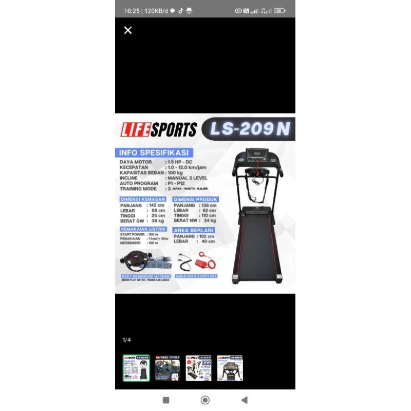 treadmill elektrik ls 209