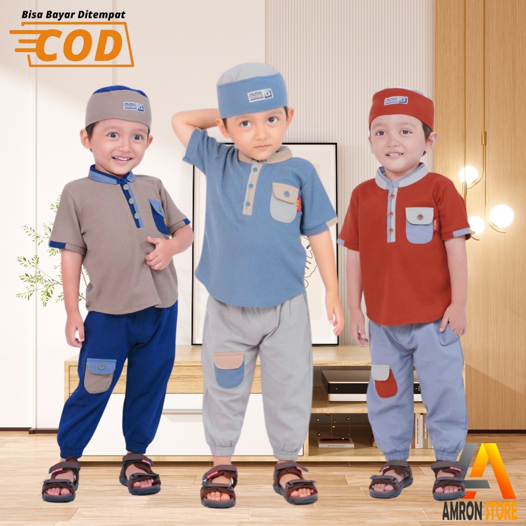 Baju Muslim Setelan Anak Laki Laki Umur 1 2 3 4 5 Tahun Model Terbaru Lebaran