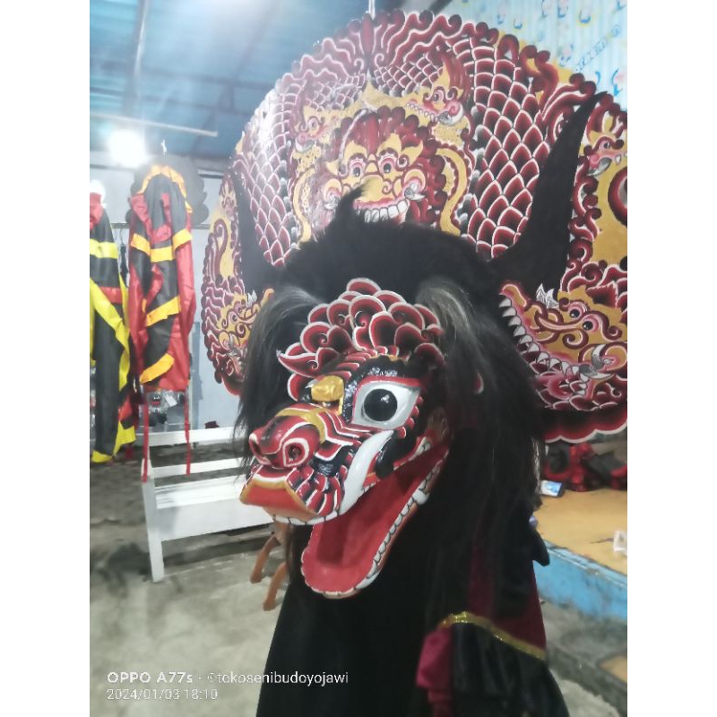 barongan kedirian uk 21 /22 kayu waru jamang drem
