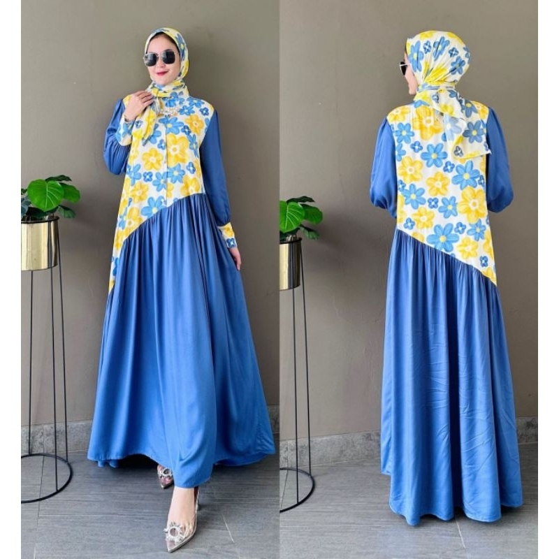 gamis rayon Susun flower