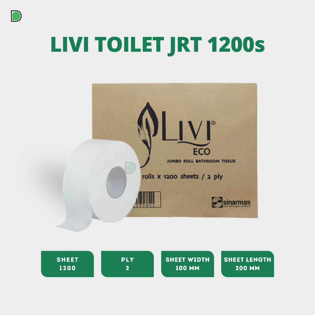 (Gosend/Grab) Tissue LIVI Eco Toilet Jumbo Roll 1200's / Tisu Toilet LIVI 1 dus / Tissue Gulung (KAR