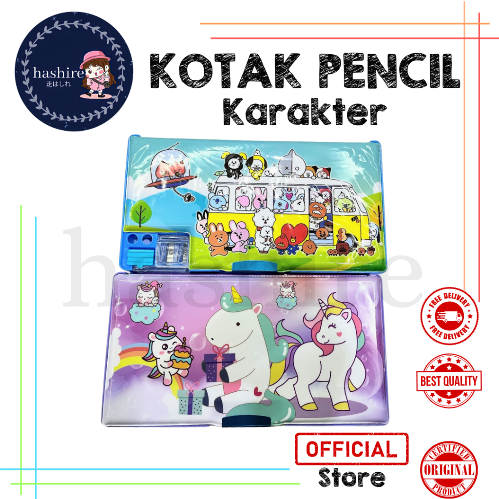 

Kotak Tempat Pensil Magnet Karakter + Serutan 2 Sisi XU-0080