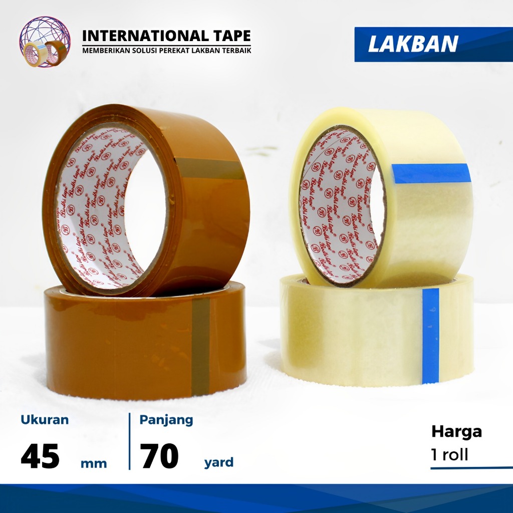 

LAKBAN OPP lakban BODHI " bening coklat 45mm x 70 yard TAPE "PERPCS" TERMURAH