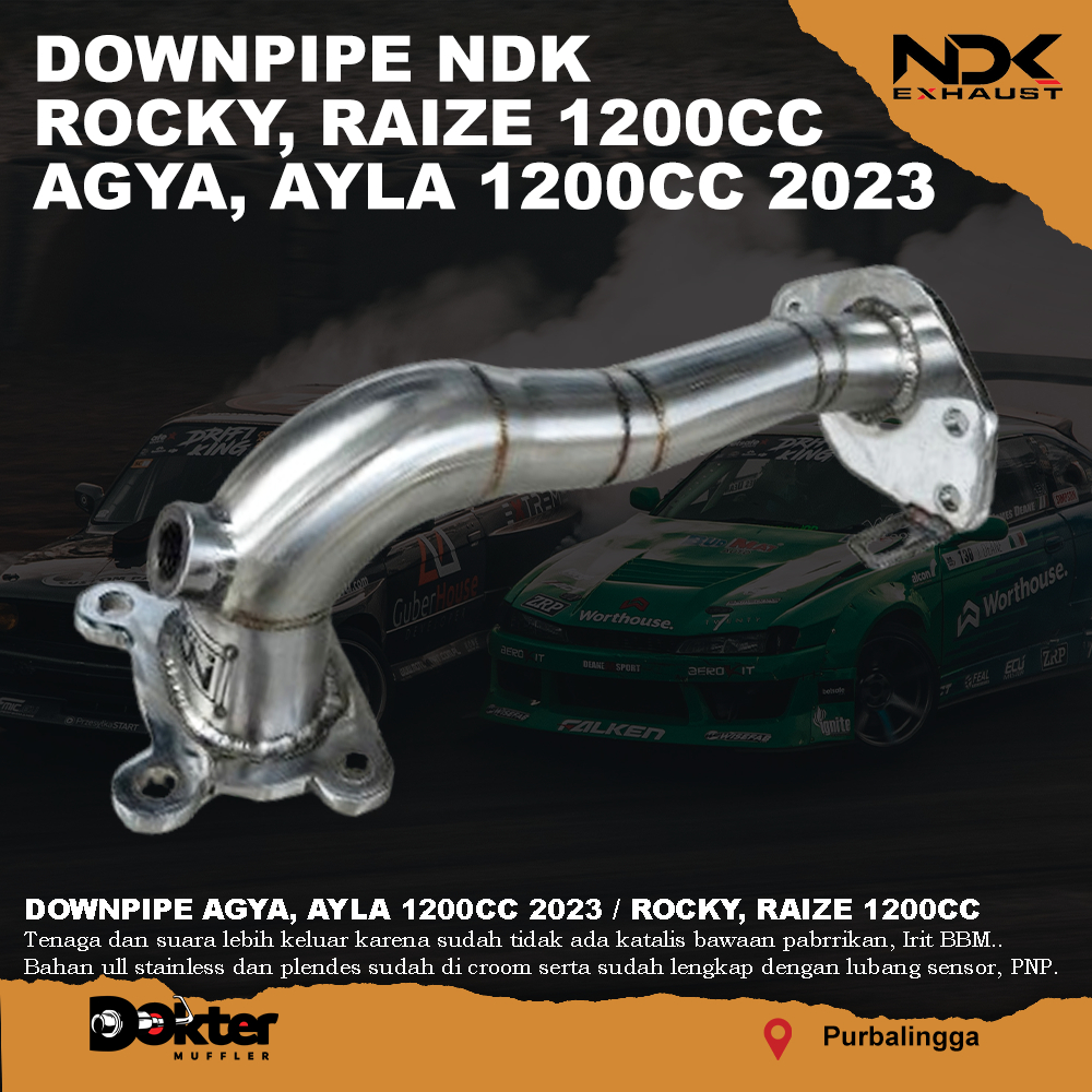 DOWNPIPE RACING MOBIL AGYA AYLA1200CC 2023 NDK EXHAUST DOWNPIPE ROCKY RAIZE 1200CC NDK EXHAUST
