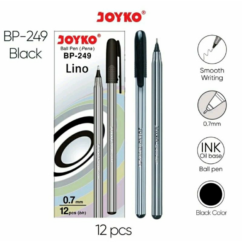 

Pulpen Joyko BP-249 Lino 0,7mm (isi 12 pcs)