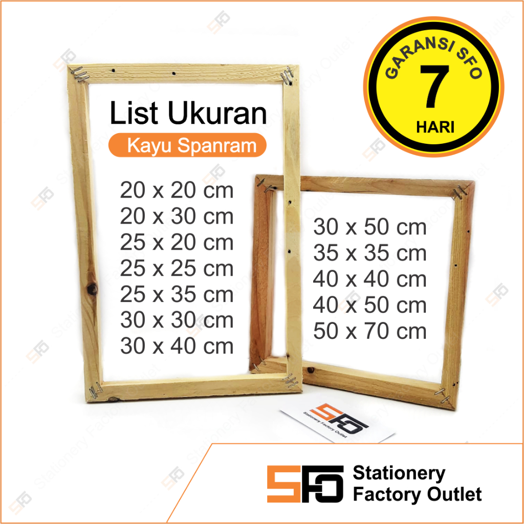 

Kayu Spanram 50 x 50 cm - Frame Kanvas Lukis