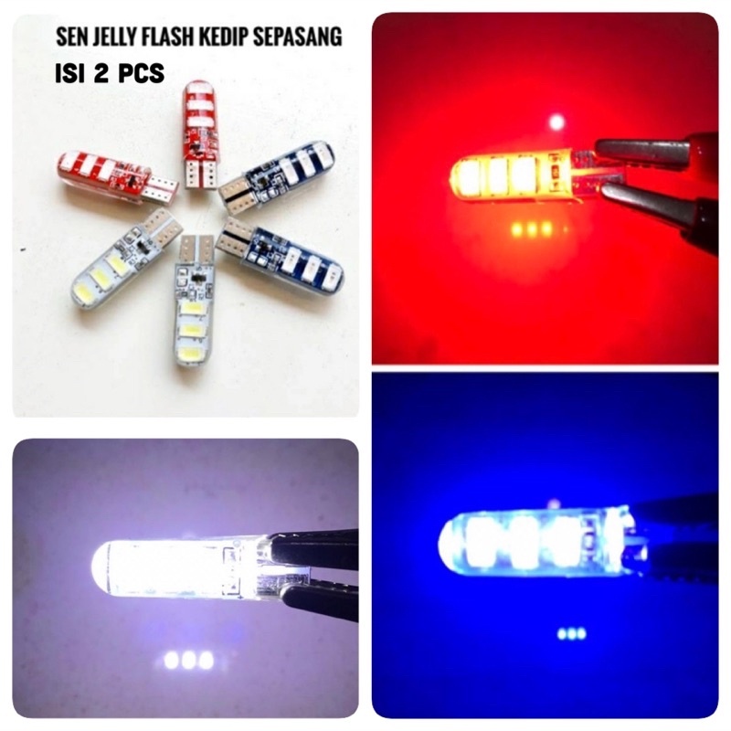 Lampu bohlam sen jelly flash kedip senja sein jelly kedip strobo T10 senja