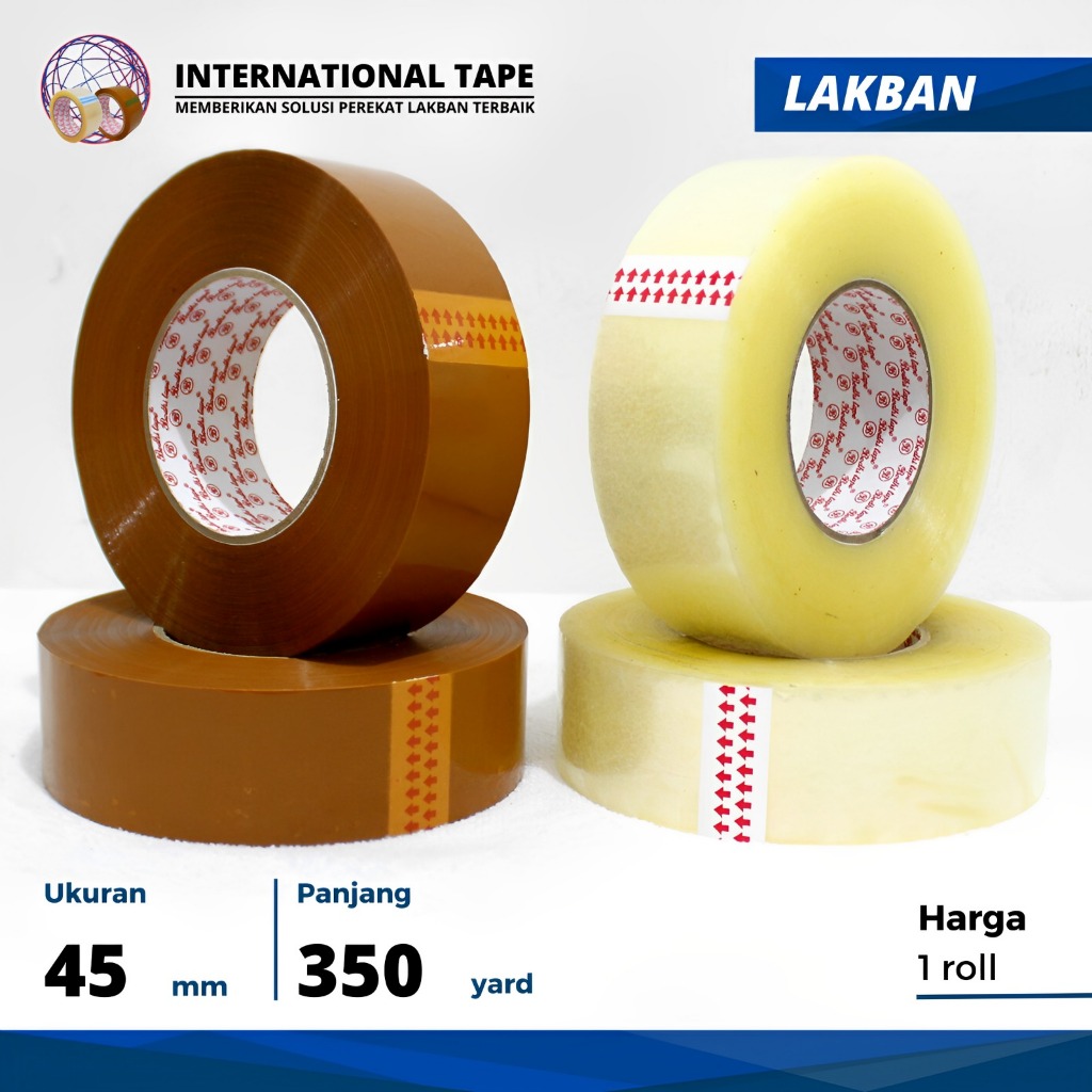 

Plakban OPP lakban BODHI " bening coklat JUMBO 45 mm x 350 yard TAPE "PERPCS