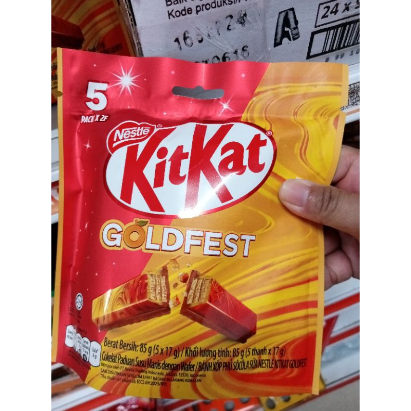 

COKLAT KITKAT GOLDFEST 85GRAM/CEMILAN COKLAT WAFER/KITKAT CHOCOLATE