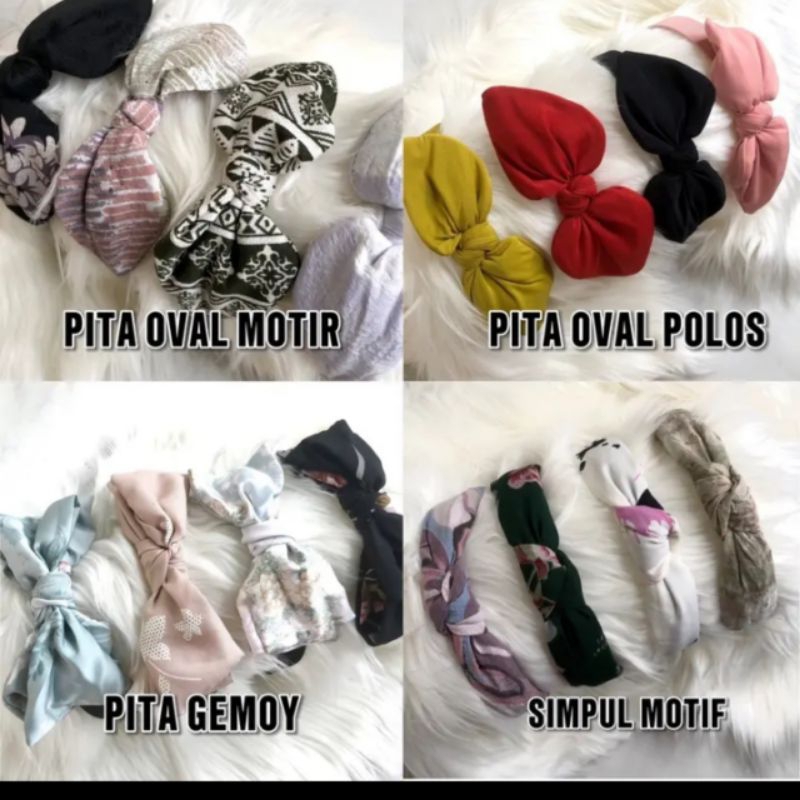 Bando dewasa bandana simpul motif cantik aksesoris rambut