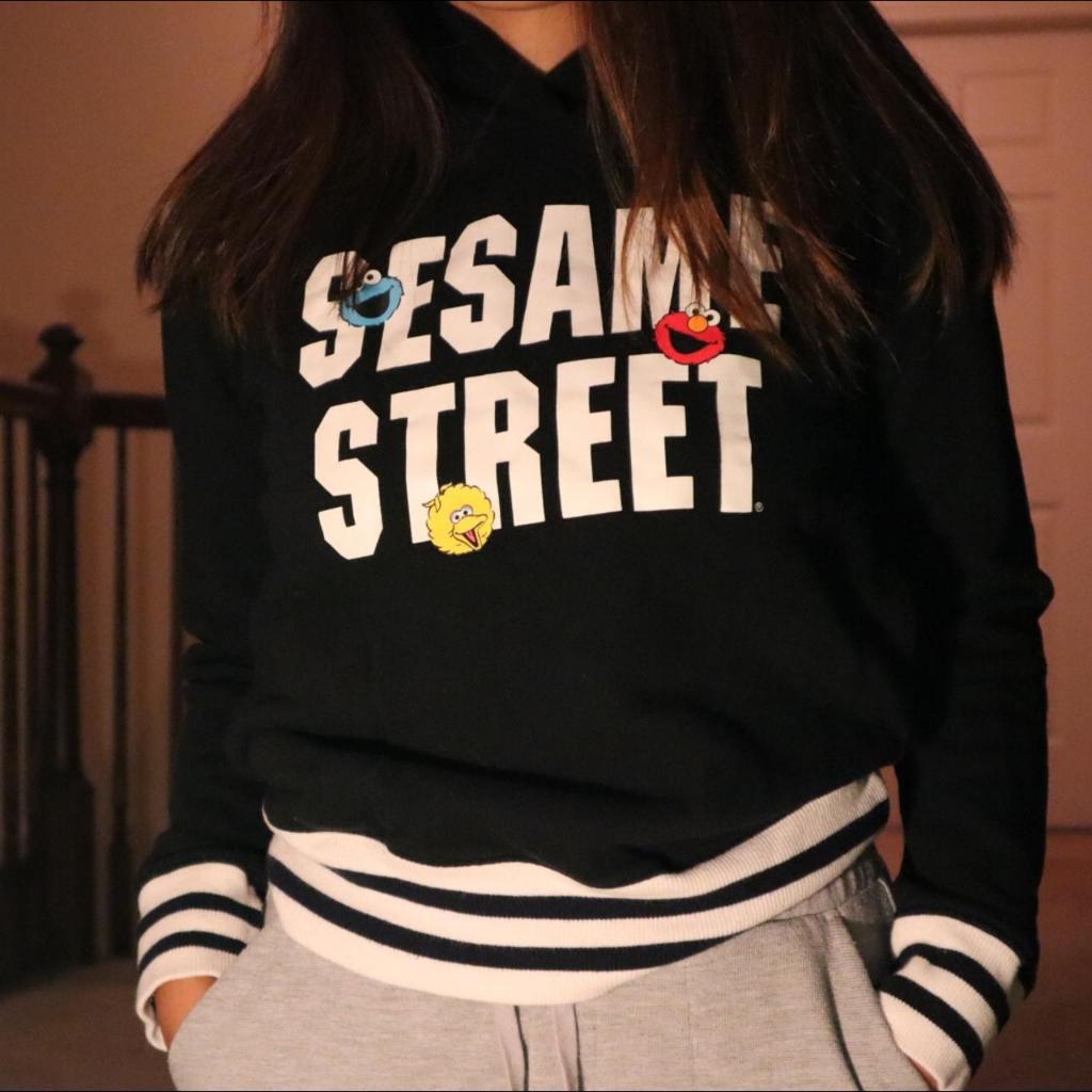 PL preloved Hoodie pullover jumper cewek jaket sweater uniqlo X sesame street