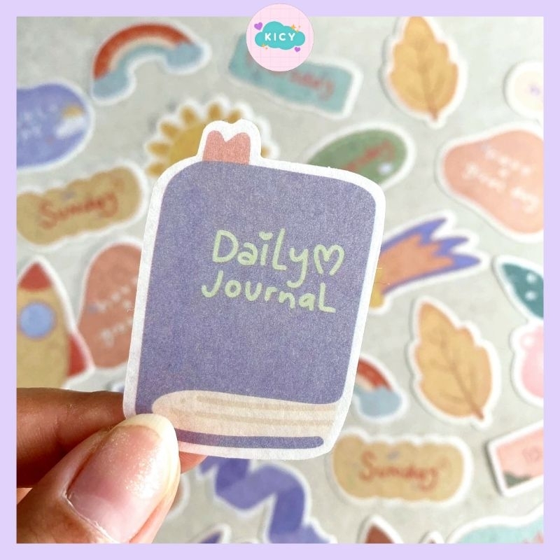 

[KICY] 20 Pcs Stiker Washi DAILY JOURNAL Sticker Deco Bujo DIY Scrapbook Aesthetic Stiker Hias Lucu Imut
