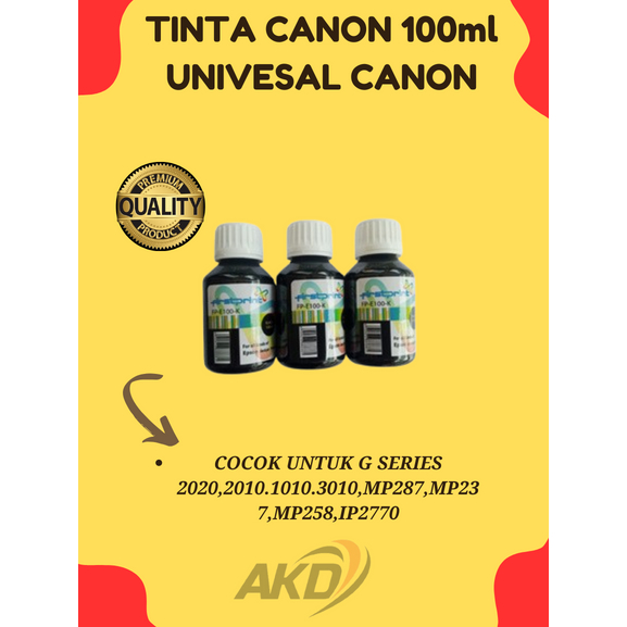 TINTA HITAM CANON 100ML COCOK UNTUK G SERIES 2020,2010.1010.3010,MP287,MP237,MP258,IP2770