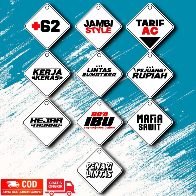 Gantungan kaca mobil acrylik Hiasan tempelan kaca mobil acrylik gantungan kaca truck bus terlaris